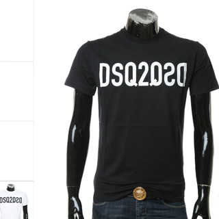 Dsquared2 เสื้อยืดคอกลม แขนสั้น พิมพ์ลายตัวอักษร แบบเข้ารูป สําหรับผู้ชาย และผู้หญิง