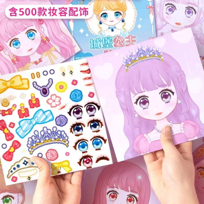 สติกเกอร์ ลายเจ้าหญิงน่ารัก เปลี่ยนสีได้ สําหรับตกแต่งหนังสือ เครื่องสําอาง 3 ถึง 10 ปี DIY