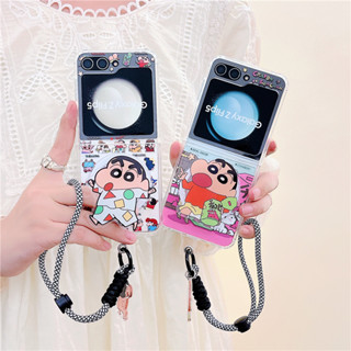 เคสโทรศัพท์มือถือ แบบนิ่ม ลายการ์ตูน พร้อมป็อปซ็อกเก็ต และสายคล้อง สําหรับ Samsung Zflip3 Zflip4 Zflip5