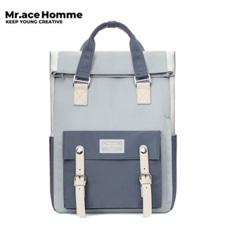 Mr. ace Homme Backpack ญี่ปุ่นกระเป๋าเป้สะพายหลังความจุขนาดใหญ่สีทึบทั้งหมดจับคู่ผู้หญิง Bag