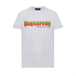 Dsquared2 เสื้อยืดแขนสั้น พิมพ์ลายโลโก้ สีขาว แฟชั่นฤดูใบไม้ผลิ และฤดูร้อน สําหรับผู้ชาย