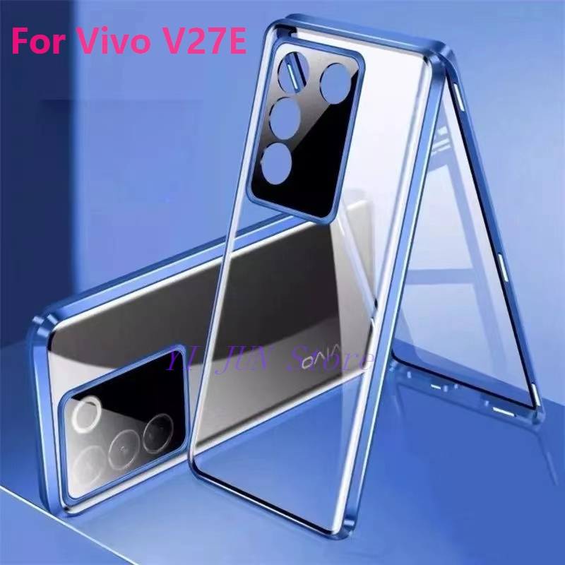 เคสโทรศัพท์มือถือกระจกนิรภัย แบบแม่เหล็ก สองด้าน กันกระแทก สําหรับ Vivo V27E Vivo V27 5G V27 Pro Vivo V30 Pro Vivo V29 Pro Vivo V29E