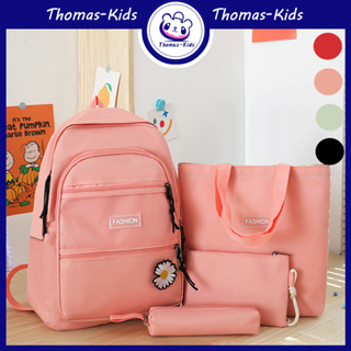 [THOMAS Kids] กระเป๋าเป้สะพายหลัง ความจุสูง ทนต่อการสึกหรอ สําหรับเด็กนักเรียน 4 ชิ้น