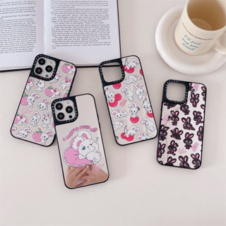 [Case Tify] เคสโทรศัพท์มือถือ PC แข็ง กันกระแทก ลายกระต่ายน่ารัก พร้อมกระจก สําหรับ iPhone 14 Pro Max 13 Pro Max 12 Pro Max 11 14 Plus