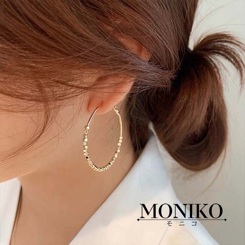 MONIKO การออกแบบเดิม ต่างหูห่วงขนาดใหญ่โลหะอเมริกัน