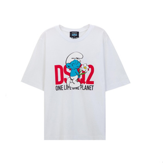 Dsquared2 เสื้อยืดลําลอง ผ้าฝ้าย แขนสั้น ทรงหลวม เหมาะกับฤดูใบไม้ผลิ ฤดูร้อน สําหรับผู้ชาย และผู้หญิง