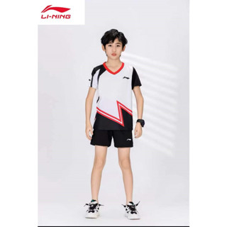 ใหม่ Li Ning เสื้อแบดมินตัน แขนสั้น ระบายอากาศ แห้งเร็ว สําหรับเด็กผู้ชาย และผู้หญิง 2023