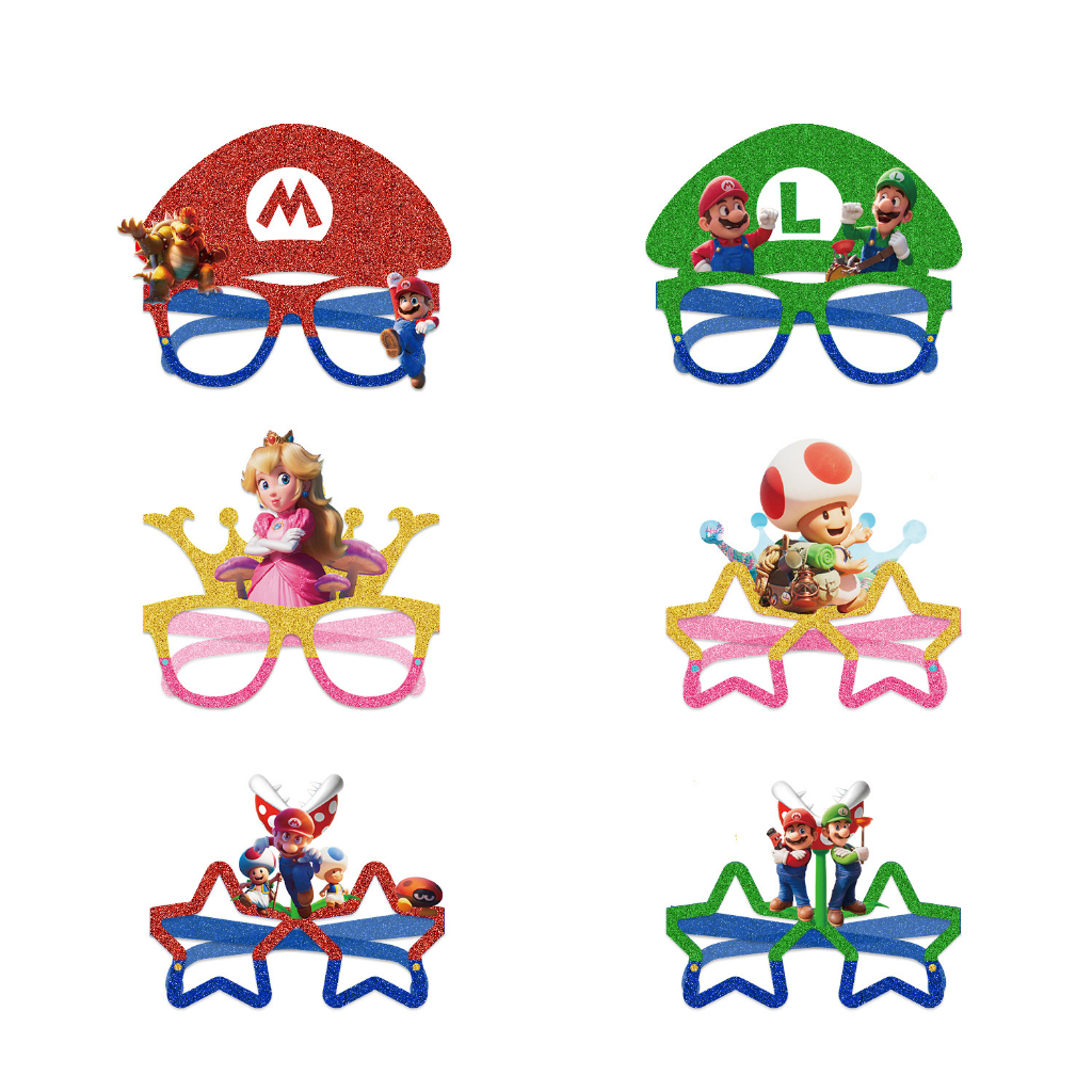 ธีมเกม Super Mario Bros Party กระดาษ Eye Masks สําหรับอุปกรณ ์ ปาร ์ ตี ้ ของเล ่ นเด ็ กแว ่ นตากระดาษ