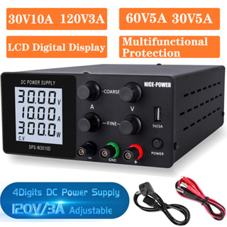 พาวเวอร์ซัพพลาย DC 30V 10A 60V 5A หน้าจอดิจิทัล เอาท์พุต USB แบบพกพา ปรับได้ สําหรับซ่อมแซมโทรศัพท์ 220V