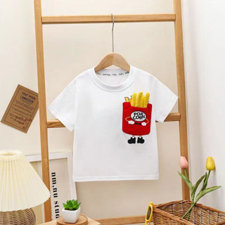 พร้อมส่ง เสื้อยืดแขนสั้น พิมพ์ลายการ์ตูน เข้ากับทุกการแต่งกาย แฟชั่นฤดูร้อน สําหรับเด็กผู้ชาย