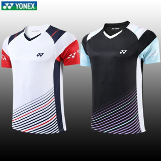 Yonex ใหม่ เสื้อกีฬาแบดมินตัน แขนสั้น ระบายอากาศ แห้งเร็ว สวมใส่สบาย สําหรับผู้ชาย และผู้หญิง