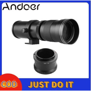 Andoer เลนส์ซูม MF Super Telephoto F/8.3-16 เมาท์ T 420-800 มม. พร้อมแหวนอะแดปเตอร์เมาท์ NEX- เกลียว 1/4 แบบเปลี่ยน สําหรับกล้อง Sony NEX E-mount NEX-5R NEX-3 NEX-C3 N