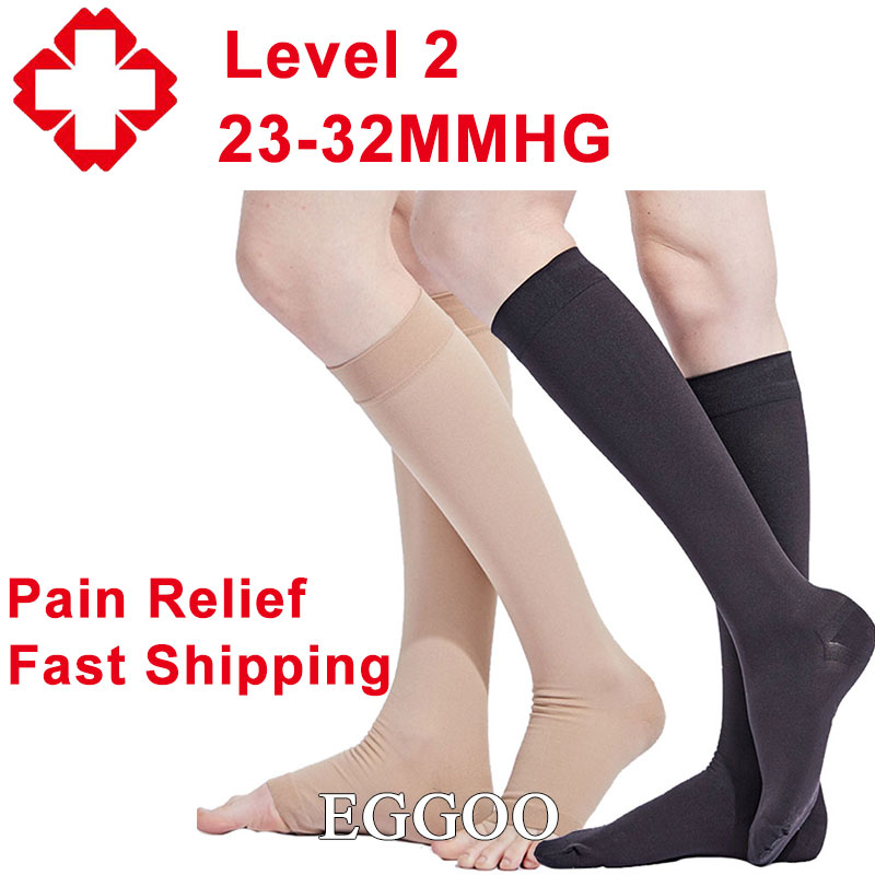 ถุงเท้าบีบอัด บรรเทาความเครียด โรคเส้นเลือดขอด ระดับ 2 สําหรับทุกเพศ