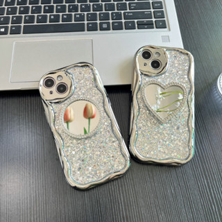 【แวววาวไฟฟ้า กระจก เคสโทรศัพท์ / เงิน】สำหรับ เคสไอโฟน14 Pro 13 14 Pro Max 13 Pro Max 12 Pro Max เคสโทรศัพท์ซิลิโคนนุ่ม เคสไอโฟน12 Pro 12 14 Plus 13 Pro xr 11 Pro เคสป้องกันการตกหล่นสุดหรูที่ทําด้วยมือ iPhone 14 11 Pro Max 11 xs เคสมือถือ