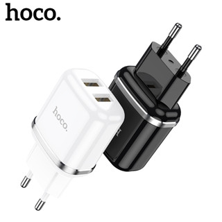 Hoco N4 อะแดปเตอร์ที่ชาร์จ USB คู่ 5V 2.4A ปลั๊ก EU สําหรับเดินทาง