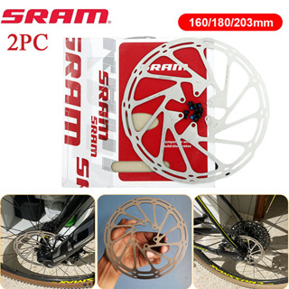 2pcs MTB Disc Brake Rotors 160 มม. 180 มม. 203 มม. ดิสก์เบรกพอดีโรเตอร์ SRAM ที่มี 6 สลักเกลียวคุณภาพสูง