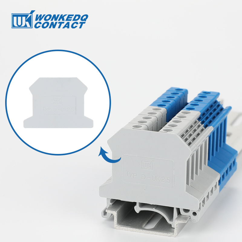 10 ชิ้น D-UK2.5 ฝาครอบปลายแผ่นสําหรับ UK2.5B Din Rail Terminal Blocks อุปกรณ์เสริม UK 2.5