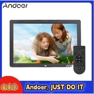 Andoer กรอบรูปดิจิทัล LED 1080P 17 นิ้ว ความละเอียดสูง MP3 MP4 เครื่องเล่นวิดีโอ นาฬิกา ปฏิทิน พร้อมรีโมตคอนโทรล