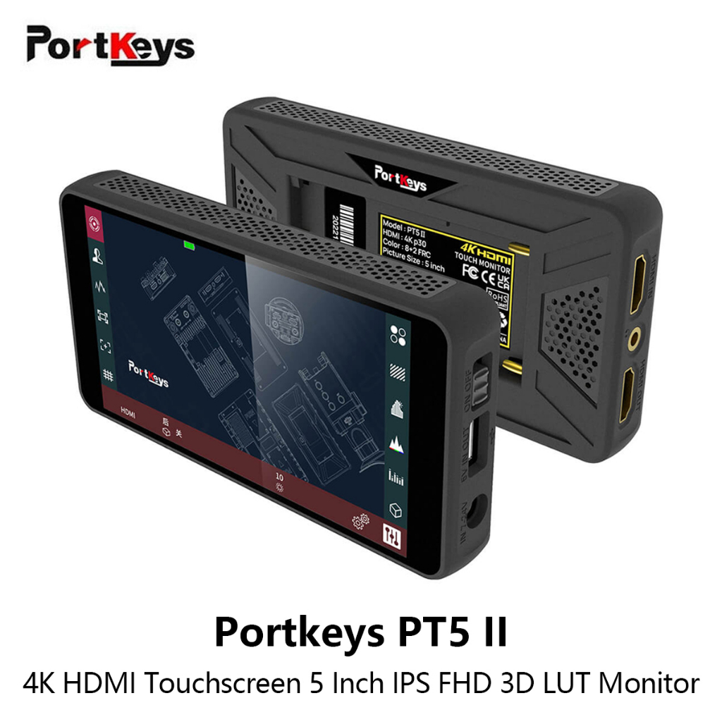 Portkeys PT5 II 4K HDMI หน้าจอสัมผัส 5 นิ้ว มอนิเตอร์กล้อง IPS FHD 1920x1080 3D LUT มอนิเตอร์ พร้อม 