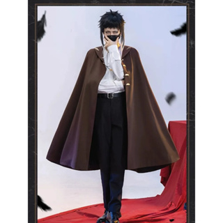 เสื้อคลุมยาวคอสเพลย์ การ์ตูนญี่ปุ่น Stray Dogs Akutagawa Ryunosuke สีน้ําตาล