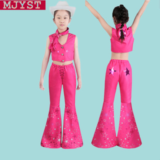 2023 Barbie Movie Pink Cowgirl ชุดคอสเพลย์ กางเกงขาบาน สีชมพู สําหรับตุ๊กตาบาร์บี้