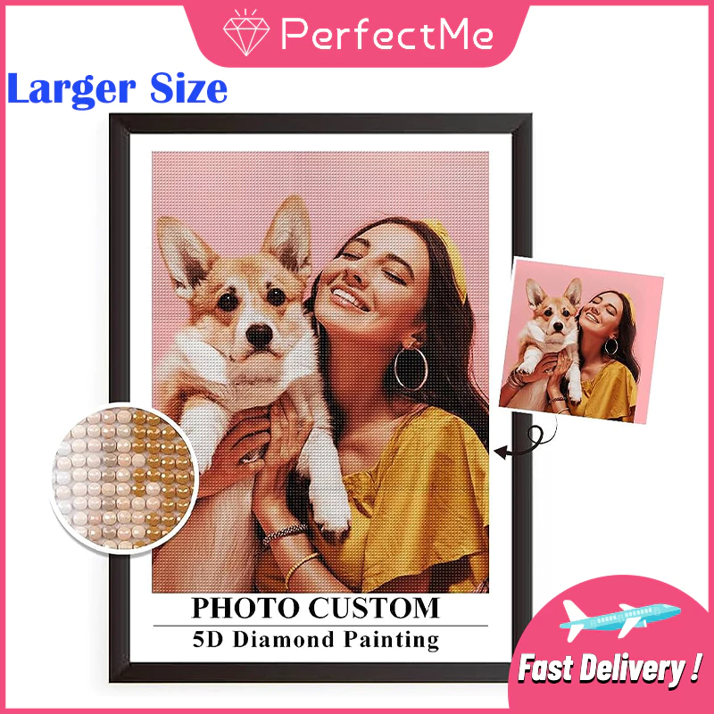 Pm ( รูปภาพที่กําหนดเอง ) ภาพปักครอสติชคริสตัล รูปถ่ายส่วนตัว 5D ขนาดใหญ่ สําหรับตกแต่งบ้าน DIY 5251