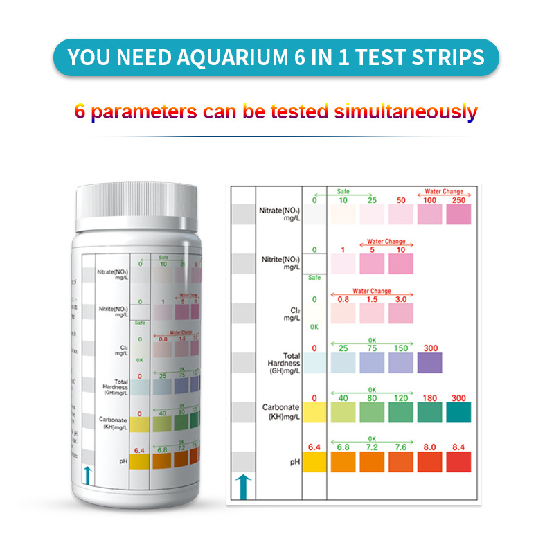 5/6/7 in 1 100 ชิ้น ชุดแถบทดสอบค่า pH น้ําเค็ม น้ําจืด สําหรับตู้ปลา ชุดตรวจคุณภาพน้ำ ที่ตรวจค่า pH ในน้ำ แผ่นทดสอบคุณภาพน้ำ กระดาษวัดค่าน้ำ บ่อปลา สระ
