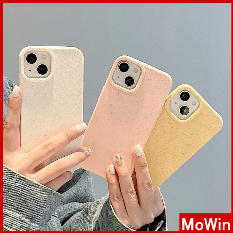 Mowin - เข้ากันได้สำหรับ 15 เคสไอโฟน11 เคส iphone 11 เป็นมิตรกับสิ่งแวดล้อมฟางข้าวสาลีเคสโทรศัพท์ TPU นุ่มกันกระแทกป้องกันเรียบง่ายสีทึบเข้ากันได้กับ iPhone 13 Pro max 12 Pro Max 11 xr xs max 7
