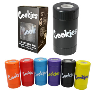 Cookies Mag Jar ภาชนะเก็บสแตชสูญญากาศนำขวดขยายพร้อมเครื่องบดสมุนไพร