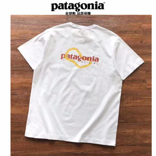 เสื้อยืดแขนสั้น ผ้าฝ้ายแท้ พิมพ์ลาย Patagonia สําหรับผู้ชาย และผู้หญิง