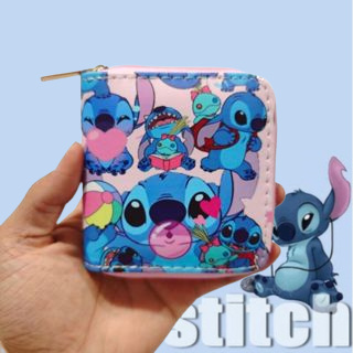 กระเป๋าสตางค์ กระเป๋าใส่เหรียญ ลายการ์ตูน Stitch น่ารัก ขนาดเล็ก สําหรับผู้ชาย