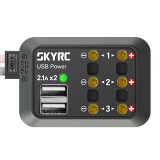 Skyrc DC POWER DISTRIBUTOR พอร์ต USB 5V 2.1A สองพอร์ต รองรับสมาร์ทโฟนและอุปกรณ์อื่น ๆ สายไฟอินพุต DC เปลี่ยนได้