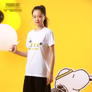 Victor Snoopy Co branded Series Victory เสื้อกีฬาแบดมินตัน แห้งเร็ว ระบายอากาศ ใส่สบาย สําหรับผู้ชาย และผู้หญิง