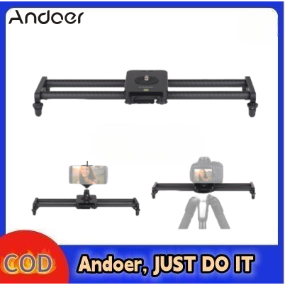Andoer รางสไลด์กล้อง คาร์บอนไฟเบอร์ 40 ซม. 15 นิ้ว พร้อมแคลมป์หนีบหัวบอล ขนาดเล็ก อุปกรณ์เสริม สําหรับกล้อง DSLR กล้องวิดีโอ DV ฟิล์มถ่ายภาพ