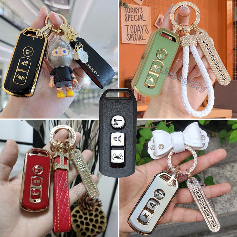 【พร้อมส่ง】เคสกุญแจรถจักรยานยนต์ TPU แบบนิ่ม สําหรับ For Honda ADV150 Adv 150 PCX150 PCX 150 PCX125 PCX 125 SH125 PCX-150 FORZA 300 Vario 150 Super Cub 125 SH 150i เคสกุญแจรีโมท เคสกุญแจpcx ซองใส่กุญแจ