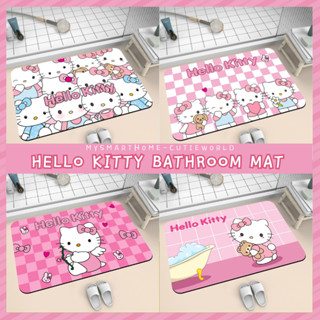 Hello Kitty พรมปูพื้น กันลื่น พรมไดอะตอมไมท์ ห้องน้ํา พรมเช็ดเท้า การ์ตูน พรมน้ํา ดูดซับน้ํา ทางเข้า พรมต้อนรับ พรมเช็ดเท้าน่ารัก พรมเช็ดเท้า ห้องน้ํา รูปลอก