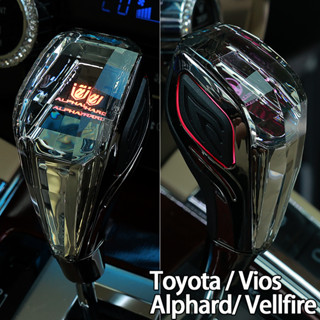 Toyota vios Alphard Vellfire Estima Harrier ลูกบิดเกียร์ LED คริสตัล เพชร 5d 7 สี