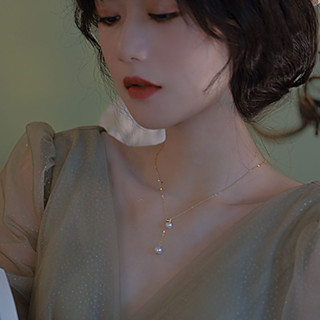 สร้อยคอมุกน้ําจืดธรรมชาติ สําหรับผู้หญิง พร้อมโซ่กระดูกไหปลาร้า ปรับได้