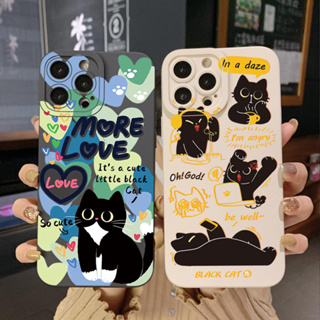 เคสโทรศัพท์มือถือ ขอบสี่เหลี่ยม ลายแมวน่ารัก สําหรับ Samsung Galaxy S22 Plus Note 20 Ultra S21 FE S20