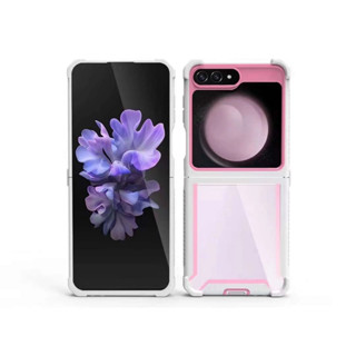 เคสโทรศัพท์มือถือแบบแข็ง ใส กันกระแทก ลายอวกาศ 2 in 1 สําหรับ Samsung Galaxy Z Flip5 Z Flip4 Z Flip3 5