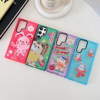 การ์ตูน น่ารัก Slowcoaster ตุ๊กตา พวกผู้ร่วมงาน เคส Samsung Galaxy S23 Ultra S22 Ultra S21 Ultra S20 S21 S22 S23 Plus + S20Ultra Case ใหม่ ขอบสี เรียบง่าย โปร่งใส ป้องกันการหล่น ซิลิกาเจล นุ่ม ซัมซุง เคส