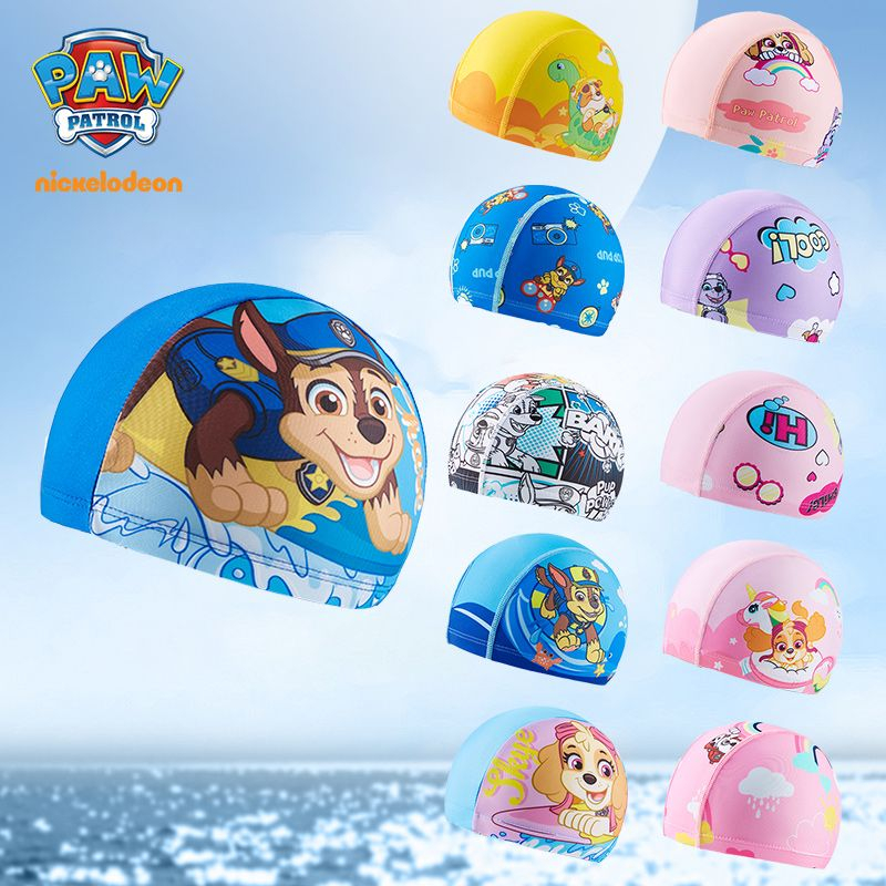 พร้อมส่ง หมวกว่ายน้ำทำจากผ้าอย่างดีเกรดพรีเมี่ยม PAW Patrol หมวกว่ายน้ำเด็ก