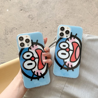 เคสโทรศัพท์มือถือ PC แบบแข็ง ลายการ์ตูนโดราเอมอน แมว สีฟ้า สําหรับ iPhone 14Pro max case 13Pro max 12Pro max 14Pro 13Pro 12Pro 11 12 13 14 case