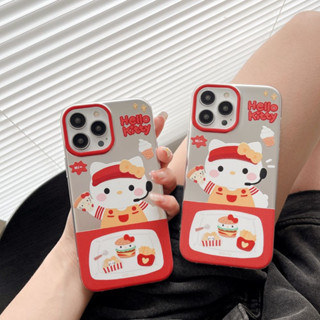 เคสโทรศัพท์มือถือ ชุบไฟฟ้า ลายการ์ตูนแมวน่ารัก สีแดง สําหรับ iPhone 14Pro max case 13Pro max 12Pro max 14Pro 13Pro 12Pro 11 12 13 14 case