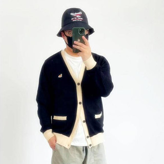 Mk เสื้อคาร์ดิแกน คอวี ลายโลโก้สุนัขจิ้งจอก มีหลายสไตล์