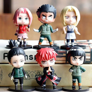 โมเดลฟิกเกอร์ PVC อนิเมะนารูโตะ Might Guy Haruno Sakura Nara Shikamaru Tsunade Lee Q Version ขนาด 10 ซม. ของเล่นสําหรับเด็ก 6 ชิ้น ต่อชุด