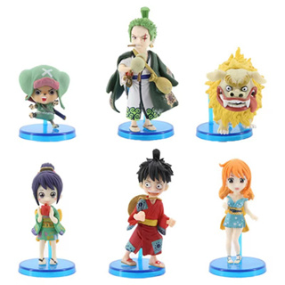 โมเดลฟิกเกอร์ PVC อนิเมะ One Piece Kimono Luffy Zoro Nami Tony Tony Chopper lion Q Version ขนาด 8.5 ซม. 6 ชิ้น ต่อชุด