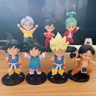 โมเดลฟิกเกอร์ Pvc อนิเมะ Dragon Ball Trunks Bulma Son Goku Kakarotto Son Gohan Son Goten Pan ขนาด 11 ซม. ของเล่นสําหรับเด็ก 7 ชิ้น ต่อชุด