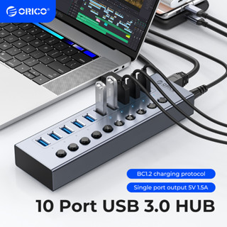 ORICO USB HUB 5gbps อลูมิเนียมอัลลอยด์ แท่นชาร์จเร็ว 18W อะแดปเตอร์หลายพอร์ตสําหรับคอมพิวเตอร์โทรศัพท์มือถือแท็บเล็ต (BT2U3)