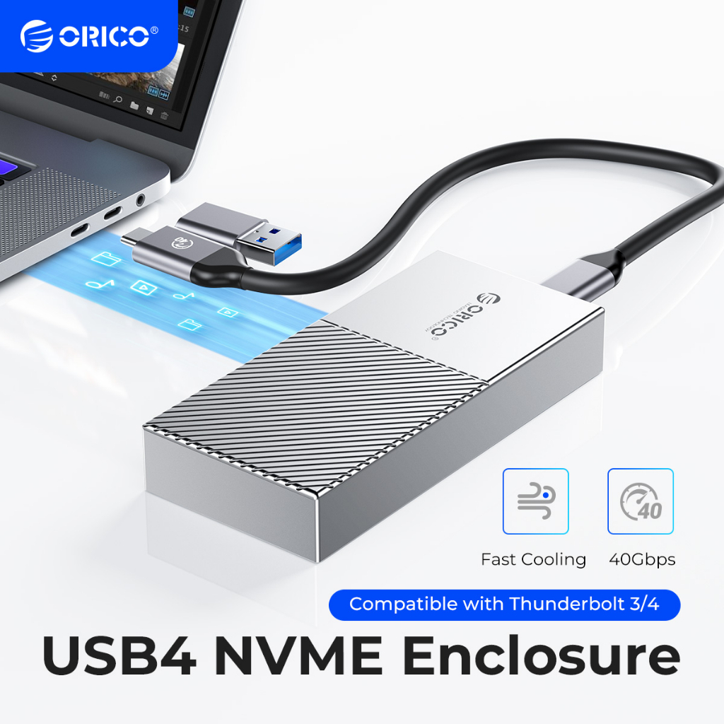 Orico M.2 SSD Enclosure USB4 PCIe 4 อลูมิเนียมกรณีใช้งานร่วมกับ Thunderbolt 3 4 สําหรับ MateBook (M208C3)